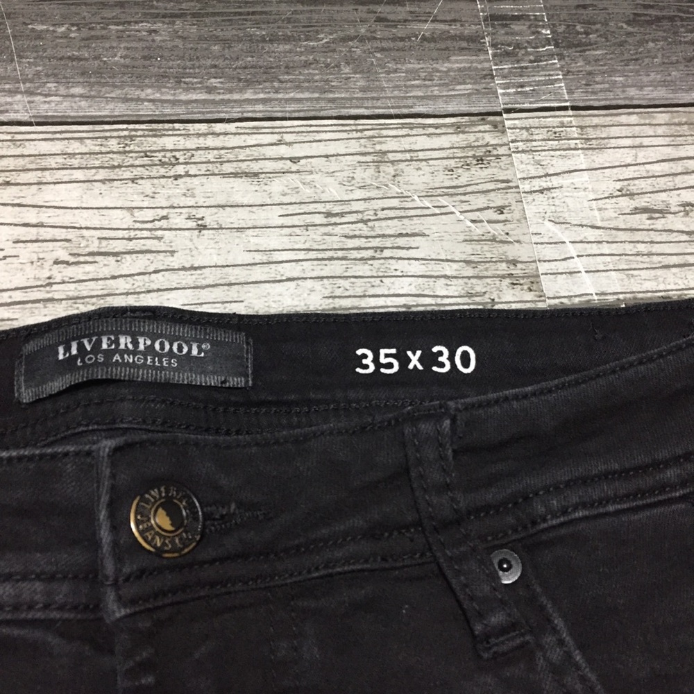Liverpool Modern Straight Jeans Men’s 35x30 Black Denim Stretch - Picture 11 of 11